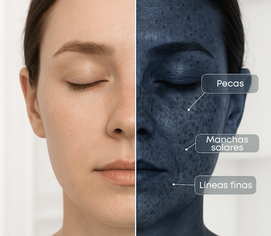 Así luce el daño solar después de 10 años